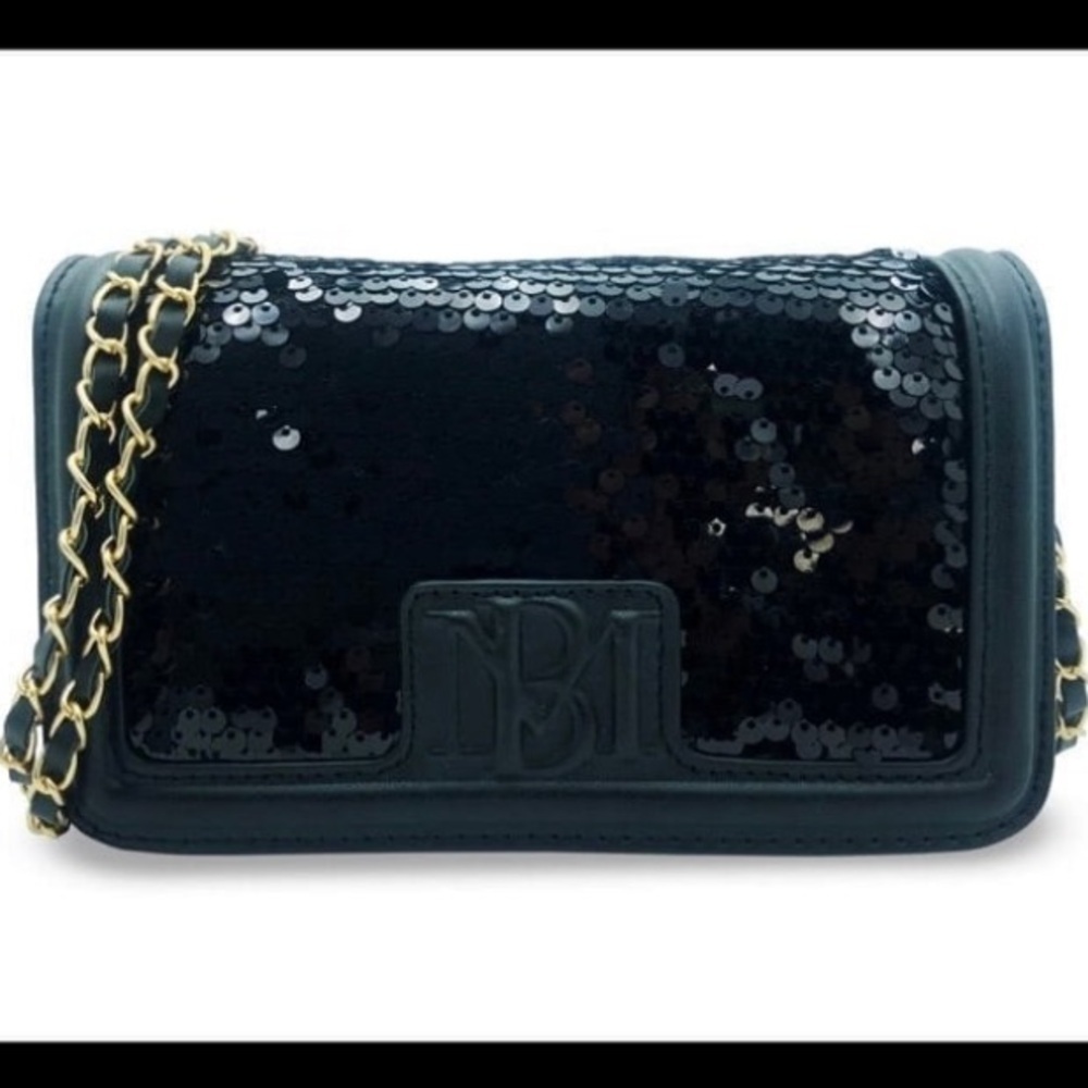 Badgley Mischka Sequin Crossbody Bag Vegan Leather NEW